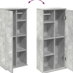 vidaXL - Kolomkast met rolhouder - Betongrijs - Bewerkt hout - 39x22x90 cm