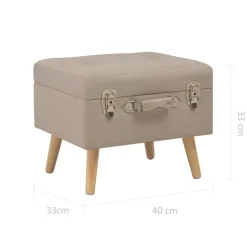 vidaXL - Kruk - Beige - Stof