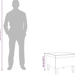 vidaXL - Kruk - Zwart - Stof