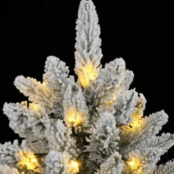vidaXL - Kunstkerstboom met 150 LED's en sneeuw 150 cm - Groen en wit - PVC