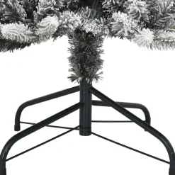 vidaXL - Kunstkerstboom met 150 LED's en sneeuw 150 cm - Groen en wit - PVC