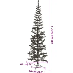 vidaXL - Kunstkerstboom met 486 tips en staal standaard 240 cm - Zwart - PVC
