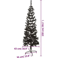 vidaXL - Kunstkerstboom met 265 tips en staal standaard 150 cm - Zwart - PVC