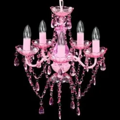 vidaXL - Kunstmatige Kristallen Glazen Plafondlamp - Roze - Glas