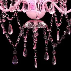 vidaXL - Kunstmatige Kristallen Glazen Plafondlamp - Roze - Glas