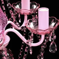 vidaXL - Kunstmatige Kristallen Glazen Plafondlamp - Roze - Glas
