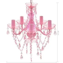 vidaXL - Kunstmatige Kristallen Glazen Plafondlamp - Roze - Glas