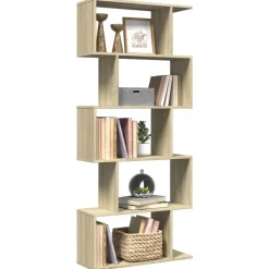 vidaXL - 5-laags Boekenkast voor woonkamers - Sonoma eiken - Hout - 70x24x161 cm