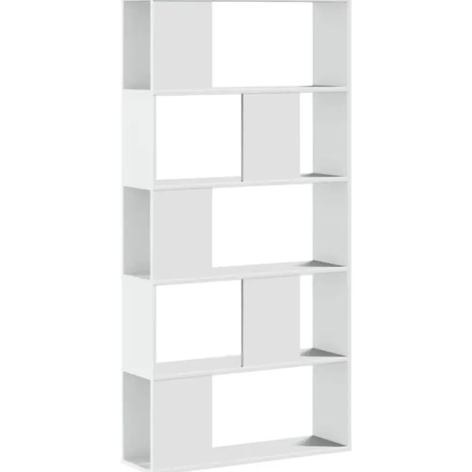 vidaXL - 5-laags Boekenkast - Wit - Bewerkt hout - 80.5x23.5x162.5 cm