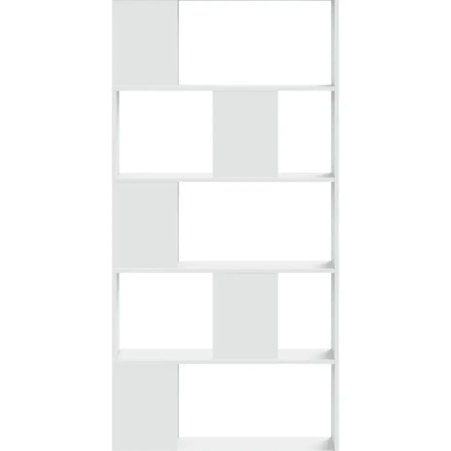 vidaXL - 5-laags Boekenkast - Wit - Bewerkt hout - 80.5x23.5x162.5 cm