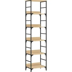 vidaXL - 5-laags Boekenkast - Sonoma eiken - Bewerkt hout - 50x33x188.5 cm