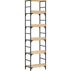 vidaXL - 5-laags Boekenkast - Sonoma eiken - Bewerkt hout - 50x33x188.5 cm