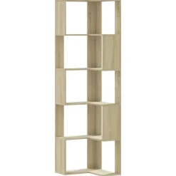 vidaXL - 5-laags Hoekboekenkast - Sonoma eiken - Bewerkt hout - 50x50x179 cm