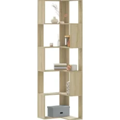 vidaXL - 5-laags Hoekboekenkast - Sonoma eiken - Bewerkt hout - 50x50x179 cm
