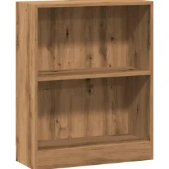 vidaXL - 2-laags kleine Boekenkast - Artisanaal eiken - Hout - 60x24x76 cm