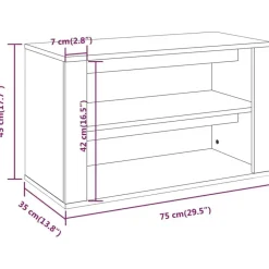 vidaXL - 2-laags Schoenenkast 6 paar - Betongrijs - Bewerkt hout - 75x35x45 cm