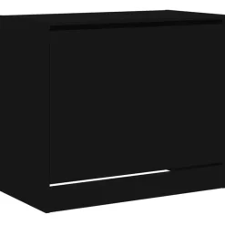 vidaXL - 3-laags Schoenenkast met 1 klep - Zwart - Bewerkt hout - 80x42x69 cm