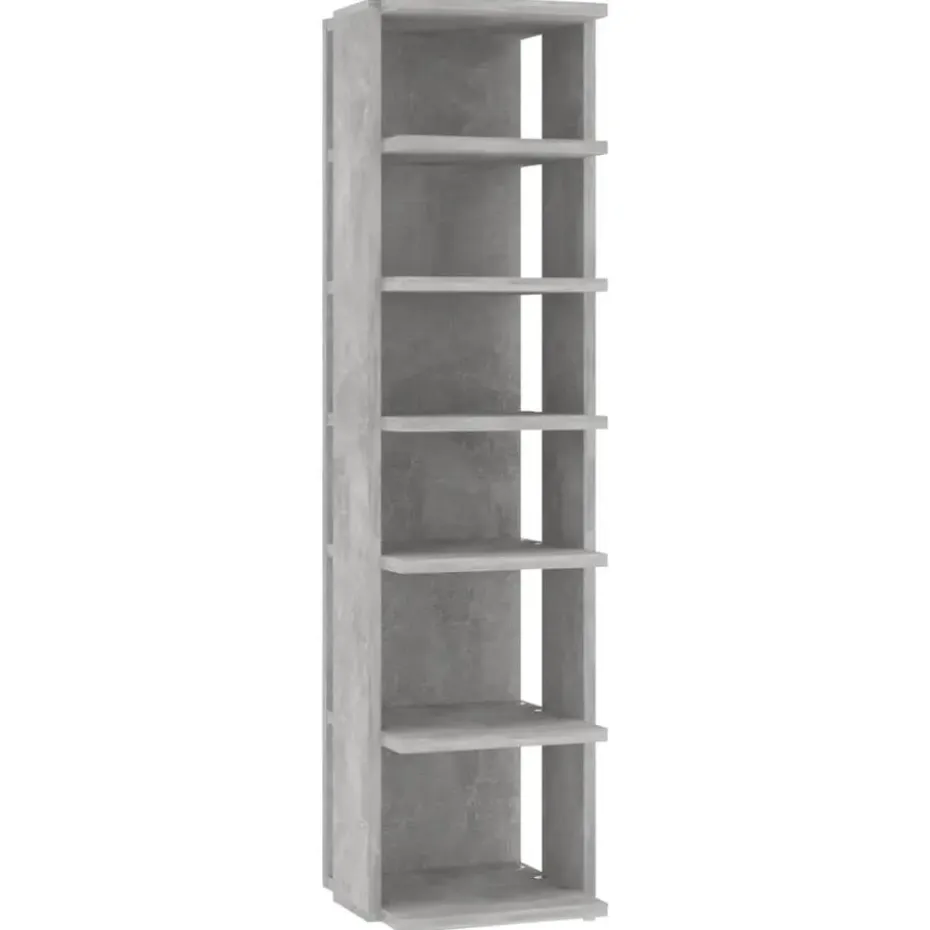 vidaXL - 6-laags Schoenenkast 6 paar - Betongrijs - Hout - 27.5x27x102 cm