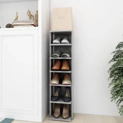 vidaXL - 6-laags Schoenenkast 6 paar - Betongrijs - Hout - 27.5x27x102 cm