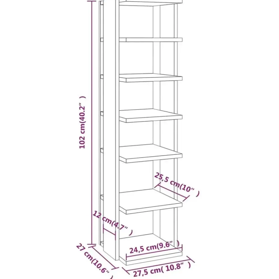 vidaXL - 6-laags Schoenenkast 6 paar - Betongrijs - Hout - 27.5x27x102 cm