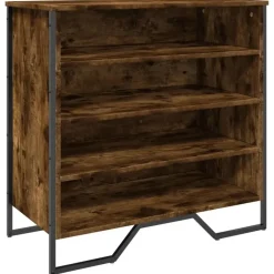 vidaXL - 4-laags Schoenenkast 12 paar - Gerookt eiken - Hout - 80x38x78 cm