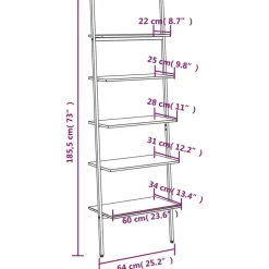 vidaXL - Ladderrek - Bruin - Bewerkt hout