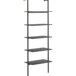 vidaXL - Ladderrek - Zwart - Bewerkt hout