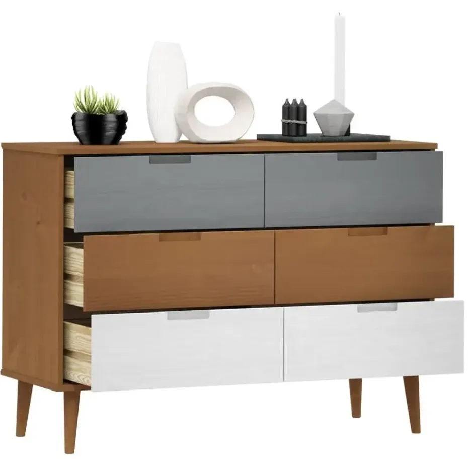 vidaXL - Ladekast - Bruin - Grenenhout