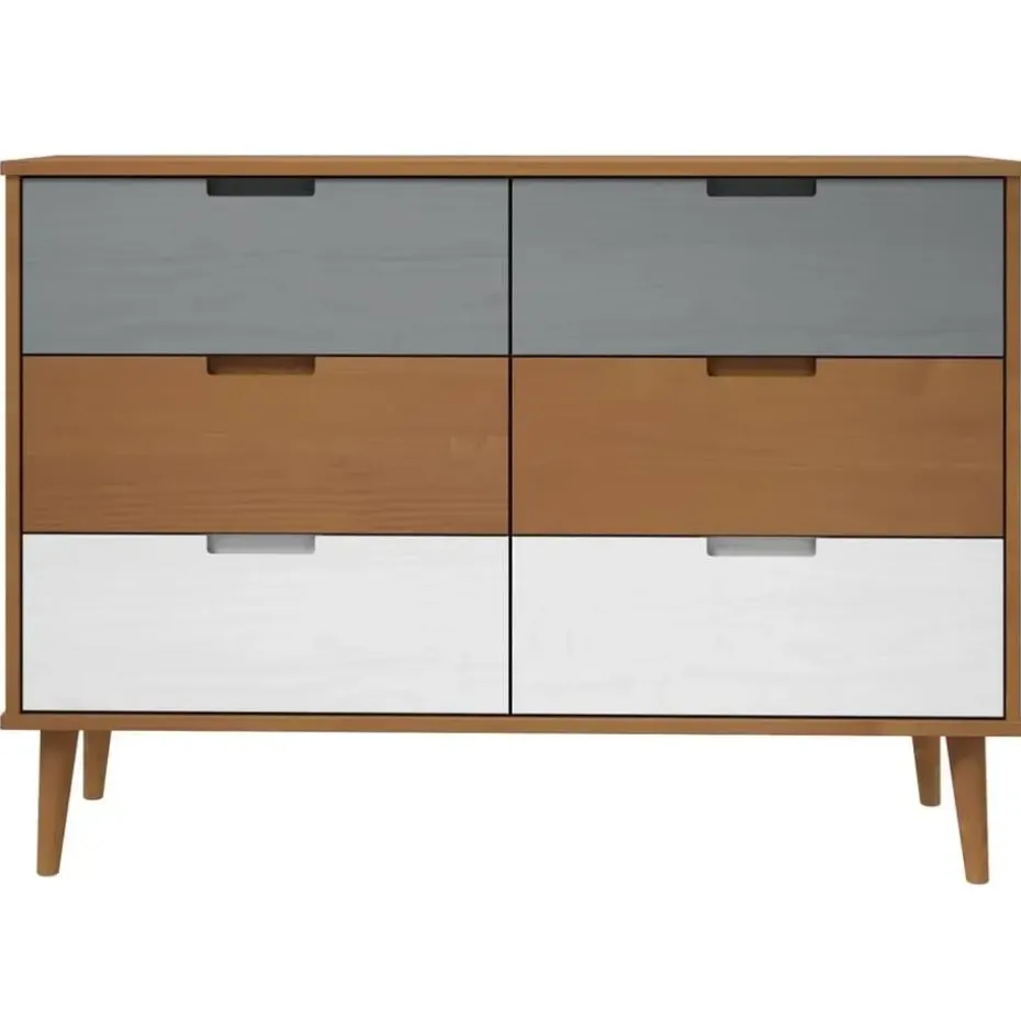 vidaXL - Ladekast - Bruin - Grenenhout