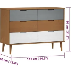 vidaXL - Ladekast - Bruin - Grenenhout