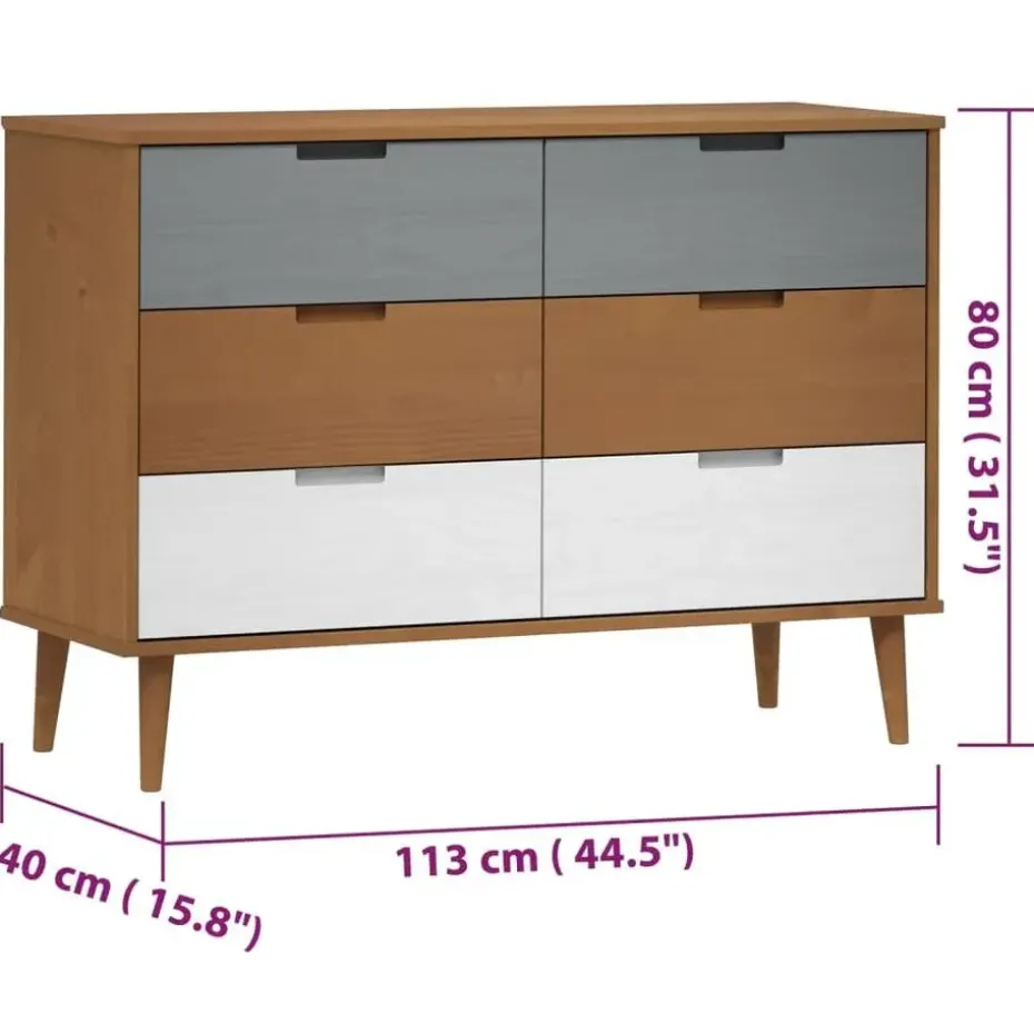 vidaXL - Ladekast - Bruin - Grenenhout