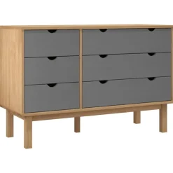 vidaXL - Ladekast - Grijs - Grenenhout