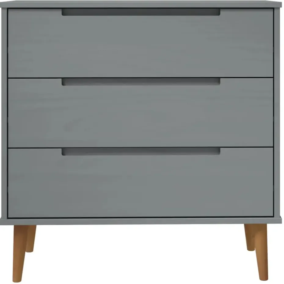 vidaXL - Ladekast - Grijs - Grenenhout