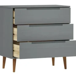 vidaXL - Ladekast - Grijs - Grenenhout