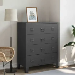 vidaXL - Ladekast - Zwart - Metaal