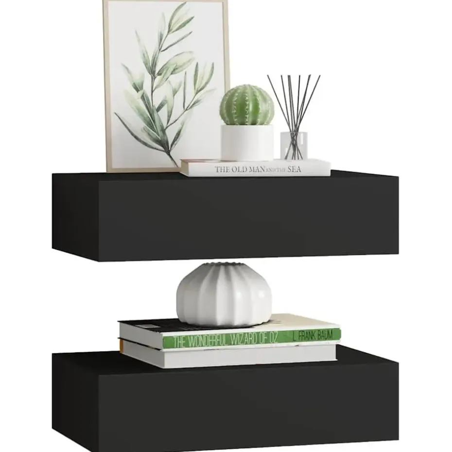 vidaXL - Ladeschap - Zwart - MDF