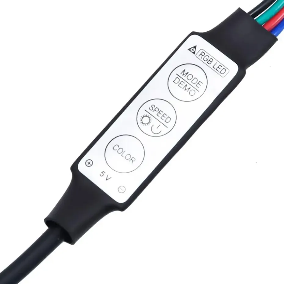 vidaXL - LED TV-meubel met 4 deuren en 2 vakken - Zwart - Hout - 180x34x50 cm