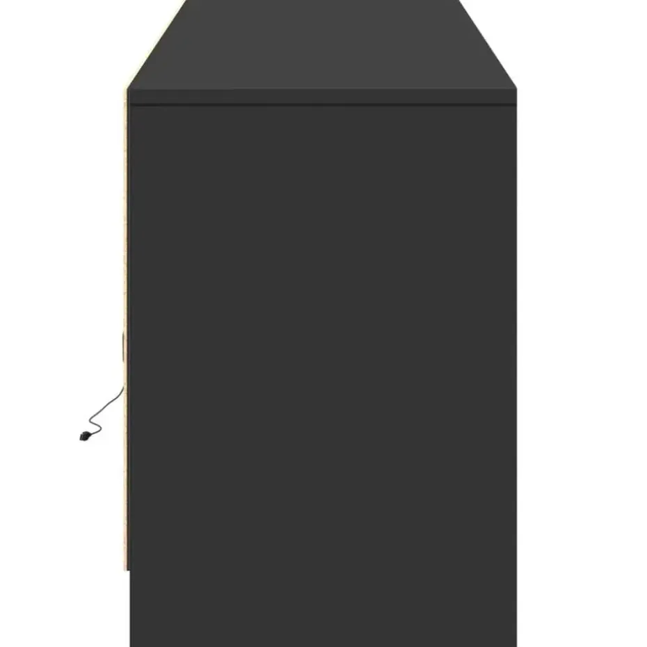 vidaXL - LED TV-meubel met 4 deuren en 2 vakken - Zwart - Hout - 180x34x50 cm