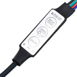 vidaXL - LED TV-meubel met 2 deuren - Zwart eiken - Hout en glas - 120x30x36 cm