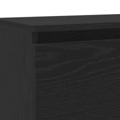 vidaXL - LED TV-meubel met 2 deuren - Zwart eiken - Hout en glas - 120x30x36 cm