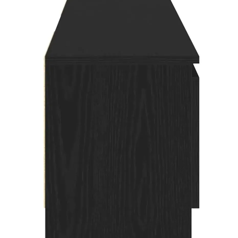 vidaXL - LED TV-meubel met 2 deuren - Zwart eiken - Hout en glas - 120x30x36 cm