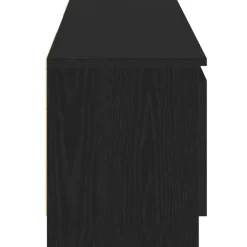 vidaXL - LED TV-meubel met 2 deuren - Zwart eiken - Hout en glas - 120x30x36 cm