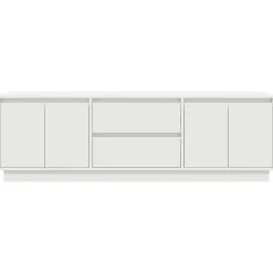 vidaXL - LED TV-meubel met 2 lades en 4 deuren - Wit - Hout - 160.5x41x50 cm