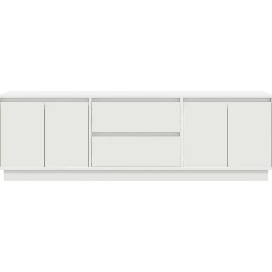 vidaXL - LED TV-meubel met 2 lades en 4 deuren - Wit - Hout - 160.5x41x50 cm