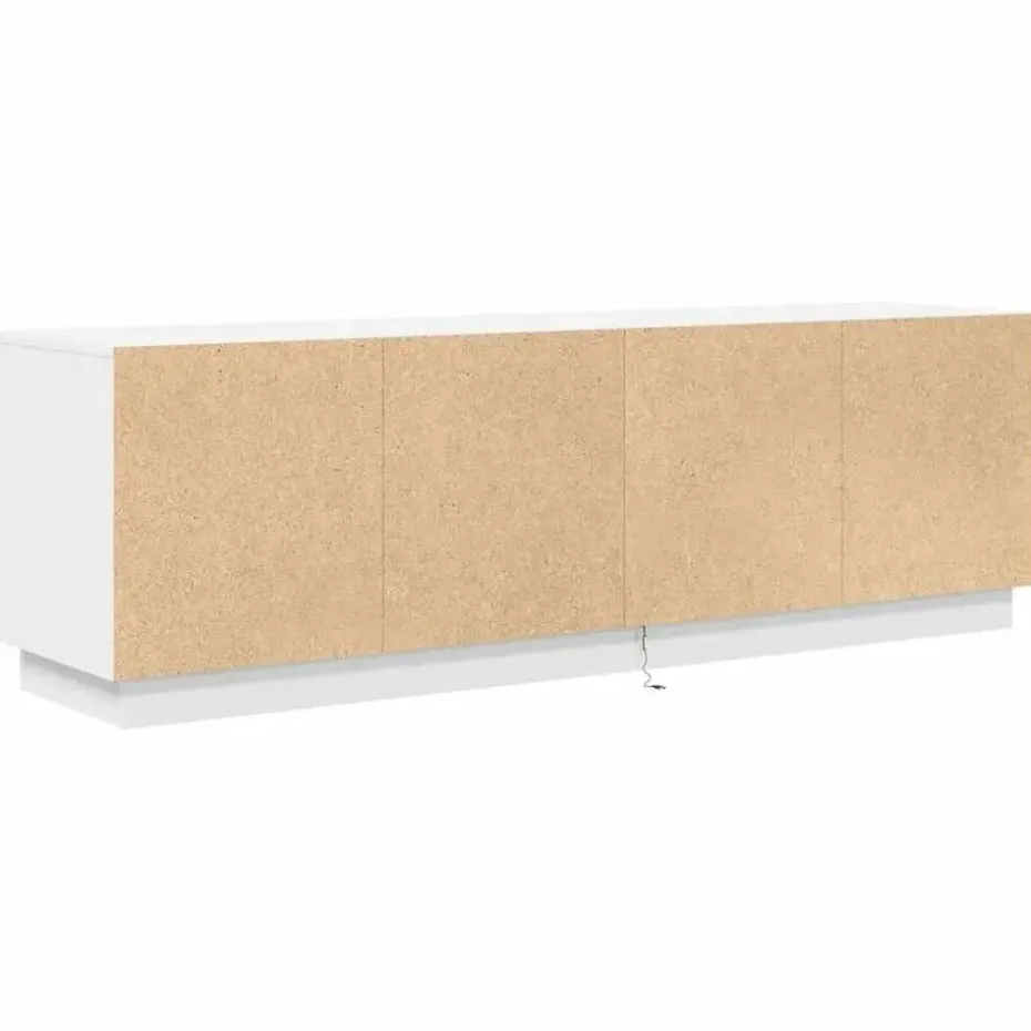 vidaXL - LED TV-meubel met 2 lades en 4 deuren - Wit - Hout - 160.5x41x50 cm