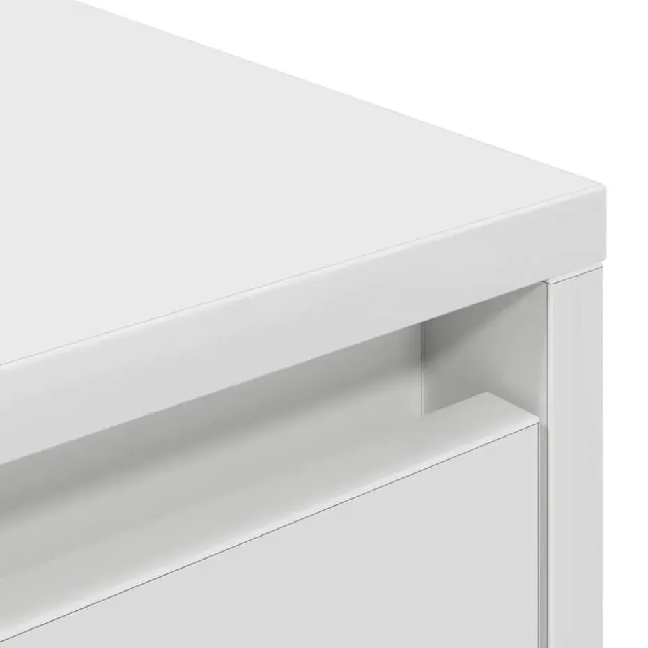 vidaXL - LED TV-meubel met 2 lades en 4 deuren - Wit - Hout - 160.5x41x50 cm