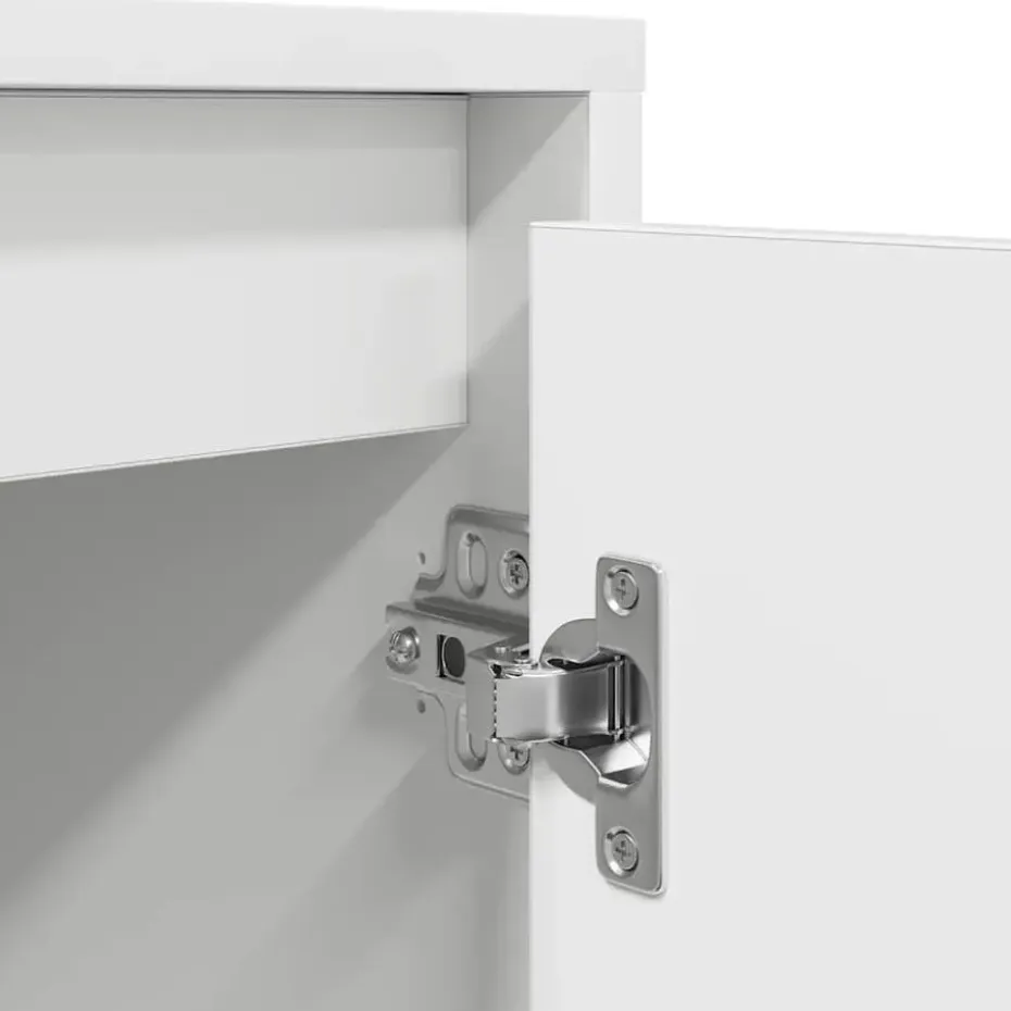 vidaXL - LED TV-meubel met 2 lades en 4 deuren - Wit - Hout - 160.5x41x50 cm