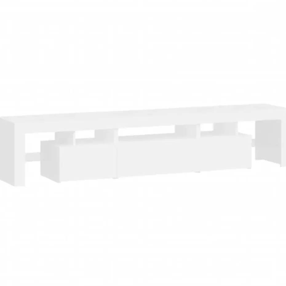 vidaXL - LED TV-meubel met 3 deuren en glas legplanken - Wit - 200x36.5x40 cm