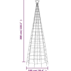 vidaXL - Led-kerstboom - Blauw - 300 cm