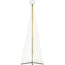 vidaXL - LED-kerstboom met spikes 495 LEDs 123x300,5 cm - Warmwit - Koper, ijzer